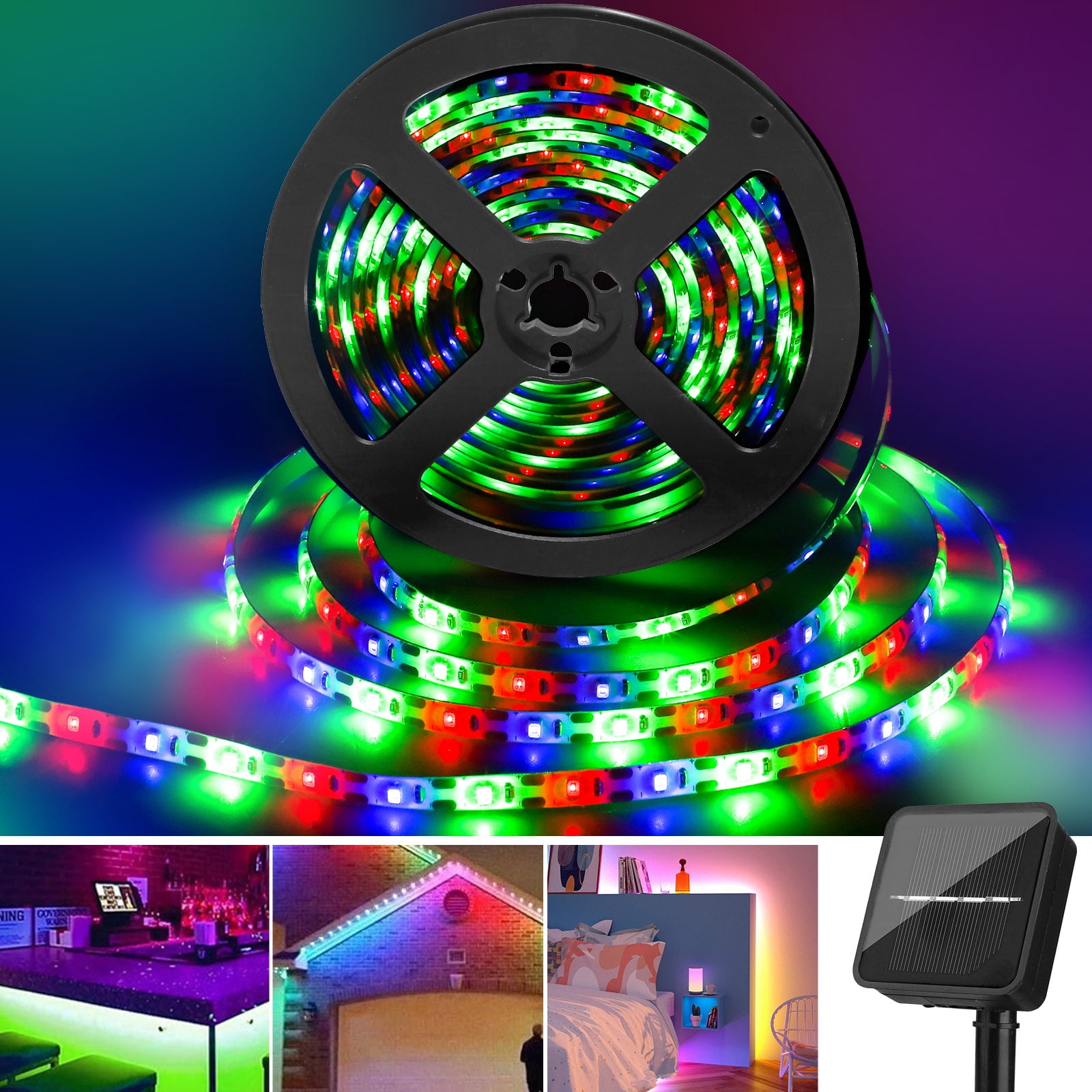 10ft/16.4ft Solar Powered LED Strip Lights Decor Lamp Outdoor Garden Waterproof