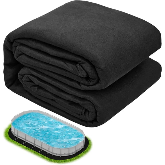 10ft 16ft Oval Above Ground Pool Liner Pad, Thicker Pre-Cut Under Pool Padding, Puncture Resistant Outdoor Padding for Pool Bottom