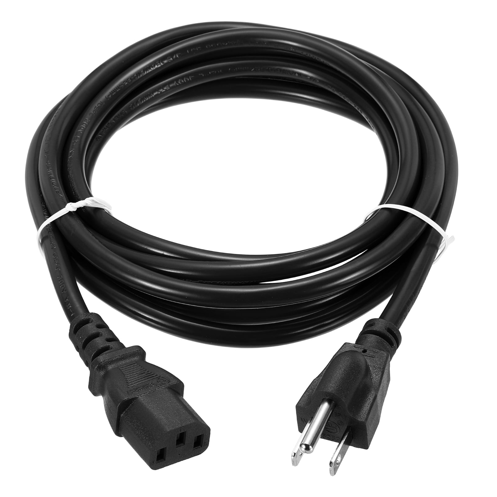 Power Card Electronics Uxcell 10ft 18 AWG Black 18/3 Universal Power Cord C13 to NEMA 5-15P ...