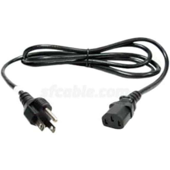 sf cable, 10ft 18 awg universal power cord ( iec320 c13 to nema 5-15p)