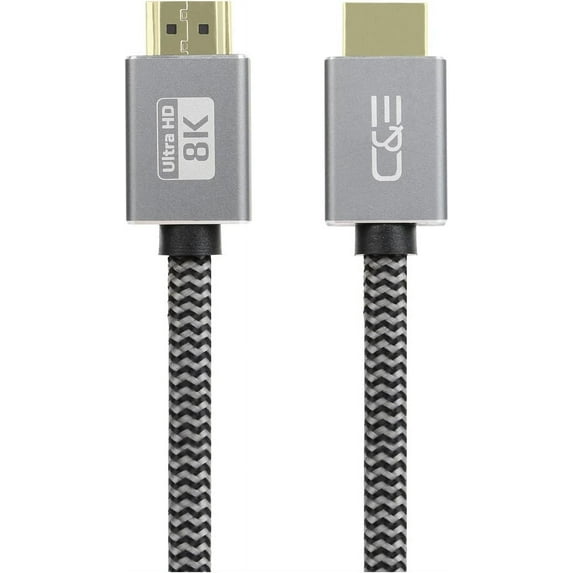 10ft (3M) 8K High Speed Upto 48Gbps HDMI 2.1 Cable Support 8K@60Hz, 4K@120Hz, 2160P, 1080P, 10 Feet (3 Meter), Dolby Vision, Dynamic HDR, HDCP 2.2/CEC/EDI/3D/UHD/ARC/Ethernet, (5 Pack)