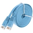 thumbnail image 1 of 10ft (3M) Cat6 Flat Ethernet Cable 10 Feet (3 Meters) Gigabit Lan Network Cable RJ45 High Speed Patch Cord for Xbox, PS4, PS3, Modem, Router, LAN, Switch Compatible Cat5e/Cat6 Network, Blue (5 Pack), 1 of 4