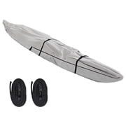 10ft 600D Fade and Tear Resistant Trailerable Kayak Cover with Waterproof Zipper, Waterproof & UV-Proof Heavy Duty Canoe Cover for Indoor/Outdoor StorageGrey