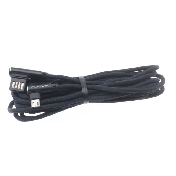 10ft Angle USB Cable for TCL A30 (A3) - Charger Cord Power Wire Sync 90 Degree Compatible With TCL A30 (A3)