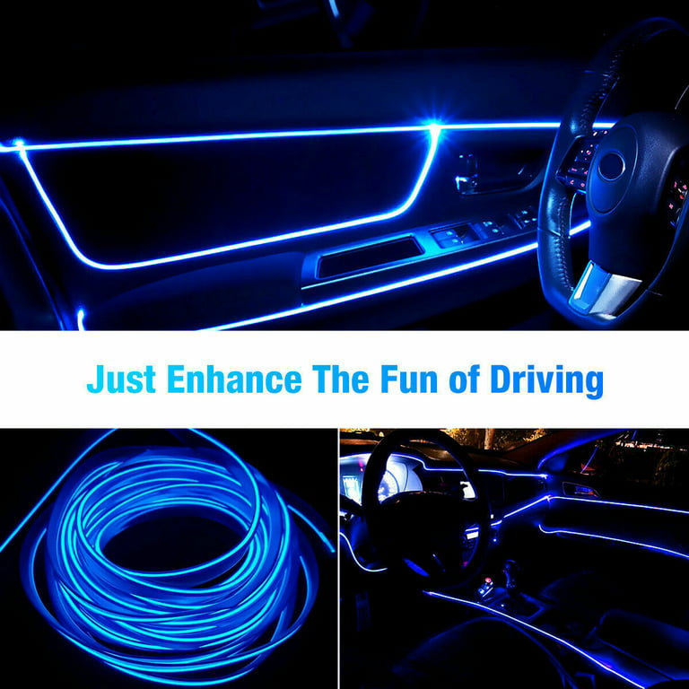 10ft BL LED Auto Car Interior Decor Atmosphere Wire Strip Light Lamp  Accessories - Blue 