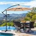 thumbnail image 1 of Patbrela 10ft Cantilever Patio Umbrella, 360-Degree Rotation Hanging Offset Market Outdoor Umbrella, Tilt Adjustment, for Backyard, Deck, Poolside, Beige (Base not included), 1 of 10