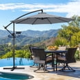 thumbnail image 1 of Patbrela 10ft Cantilever Patio Umbrella, 360-Degree Rotation Hanging Offset Market Outdoor Umbrella, Tilt Adjustment, for Backyard, Deck, Poolside, Gray (Base not included), 1 of 10