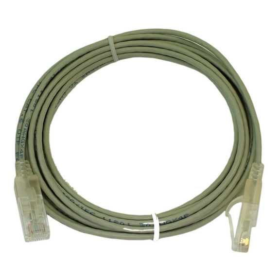 10ft Cat6 SLIM Ethernet RJ45 Patch Cable, Stranded, Snagless Booted, GRAY
