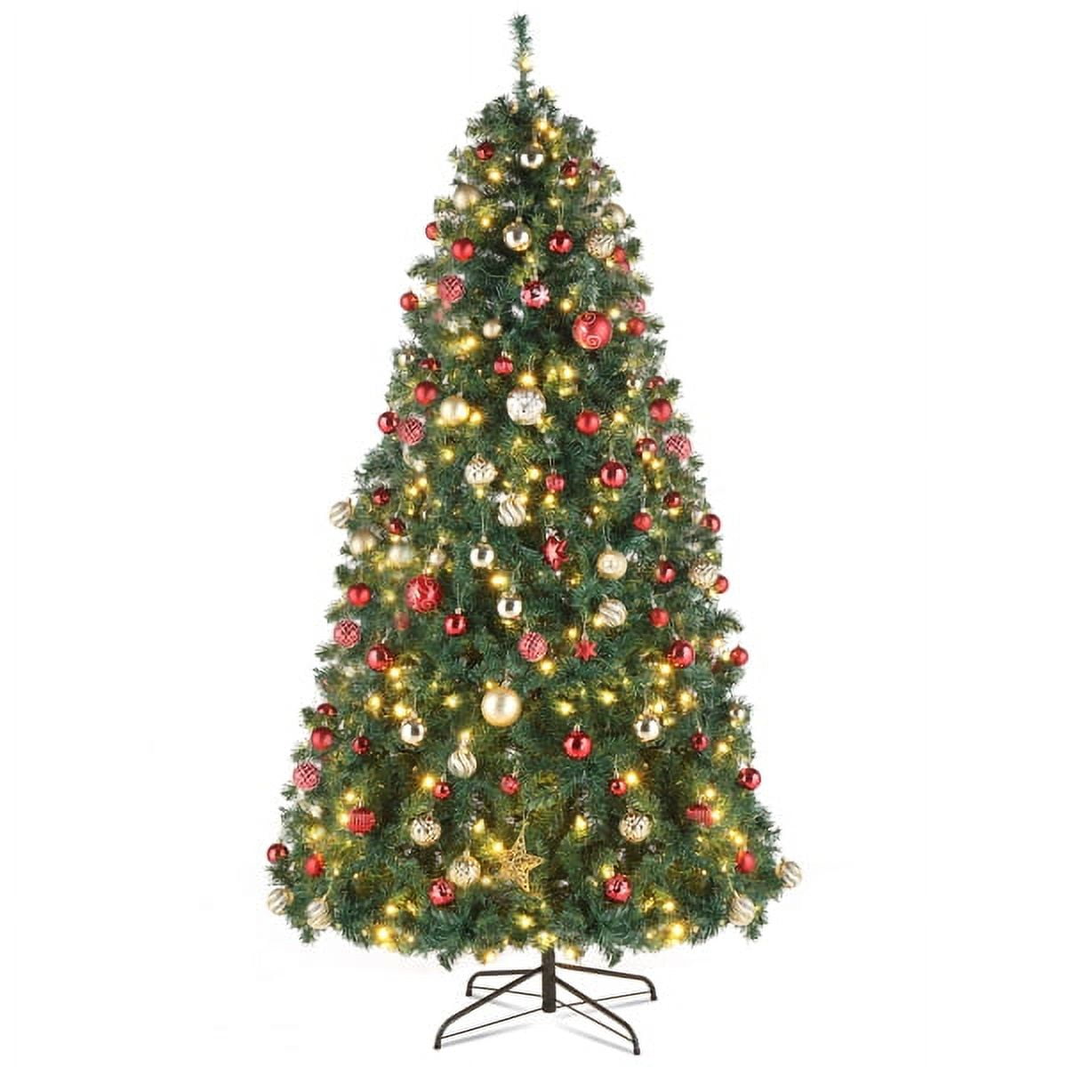 10ft Christmas Tree - 5090 Realistic PVC Branches, 1200 Warm LEDs (10 Colorful Modes), Automatic Structure, Indoor Holiday Decor