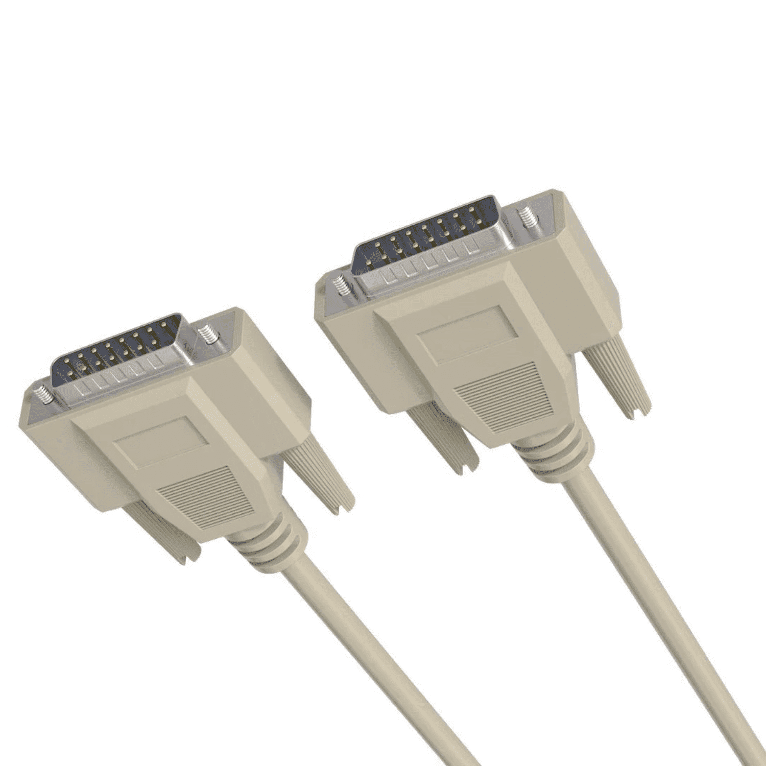 Monitor Wire Shield 10ft DB15 Male to Male Serial Cable, Shielded Beige, Compatible with ...