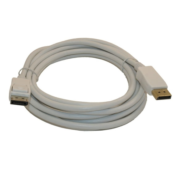 10ft DisplayPort to DisplayPort (v1.2) Cable, 28AWG, Gold Plated, White