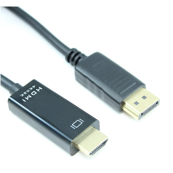 10ft DisplayPort to HDMI Cable 32AWG Gold Plated 4Kx2K@30Hz, Black
