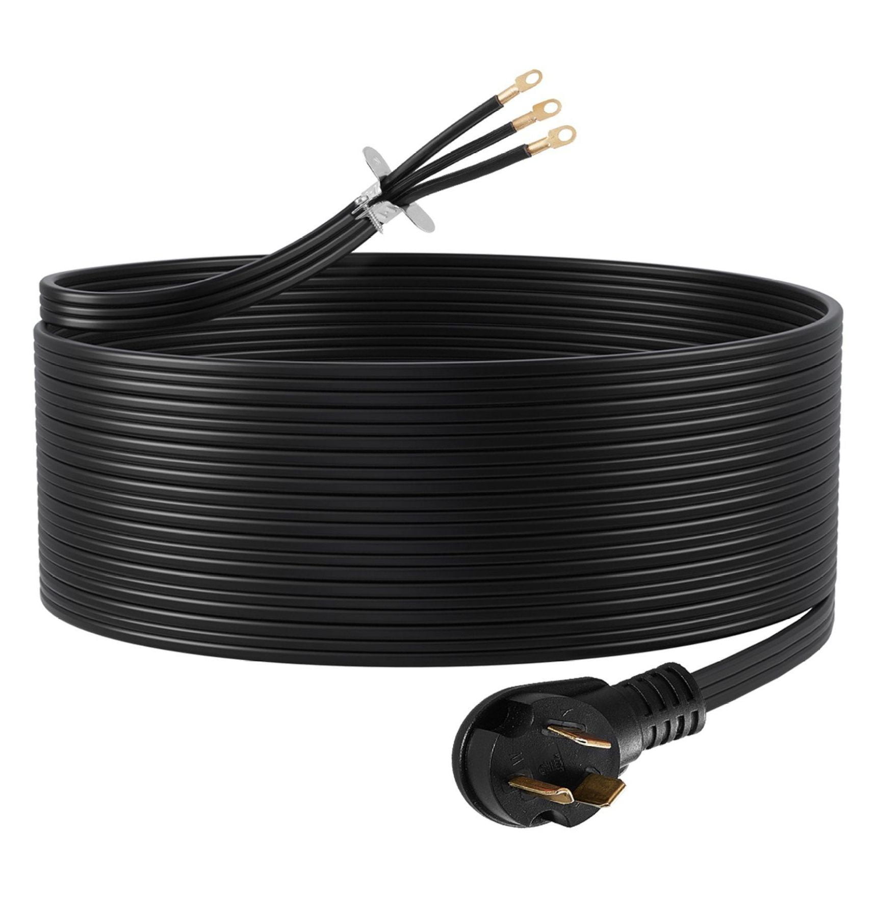 10 ft Dryer Power Cord 3-Prong NEMA 10-30P, Heavy Duty Dryer Cord with Eyelet Connectors, 30 Amp 10AWG Copper Wire, Appliance Power Cable