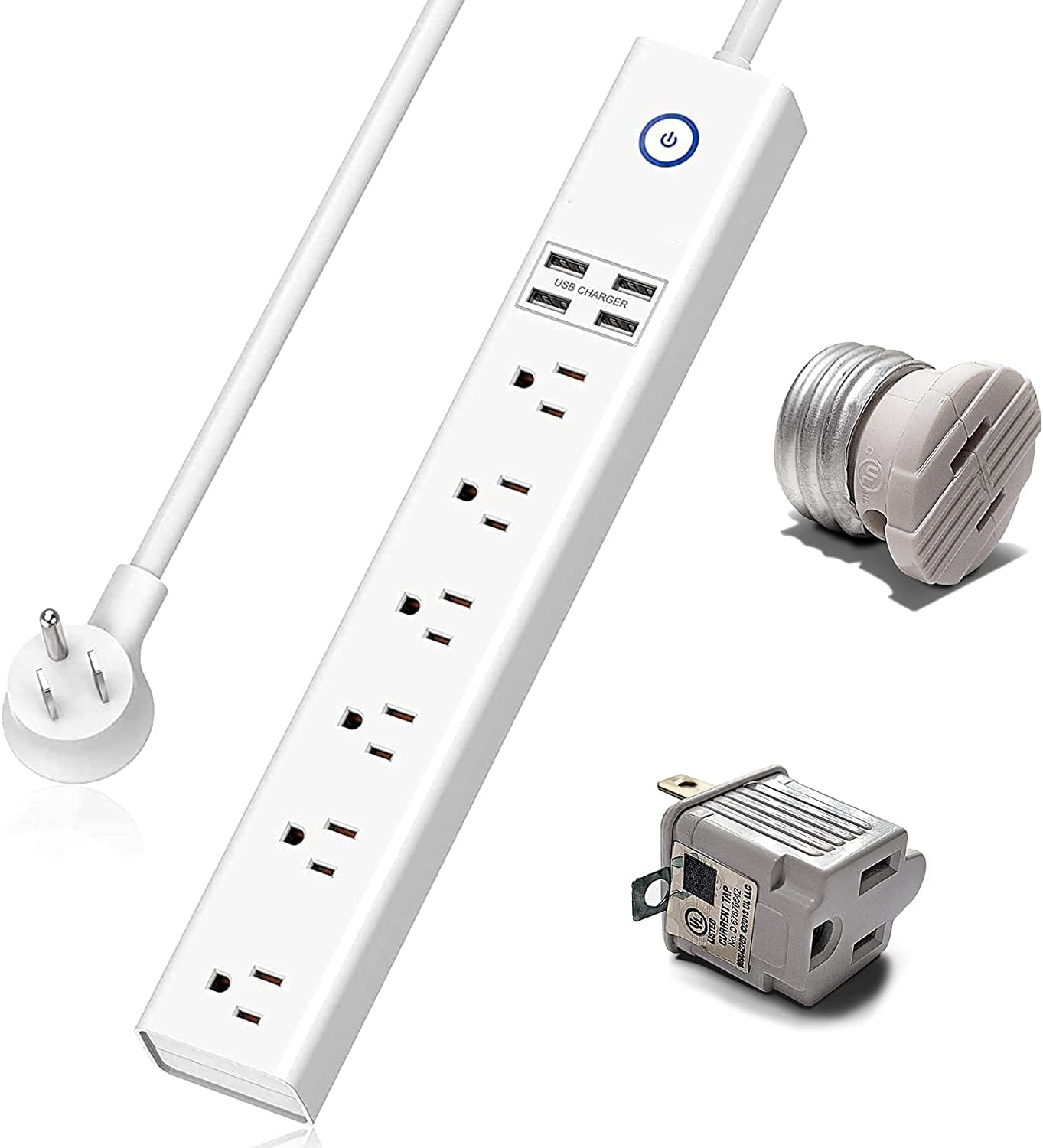 10ft ETL Certified 1250W Surge Protector Power Strip w. 6 AC Outlets