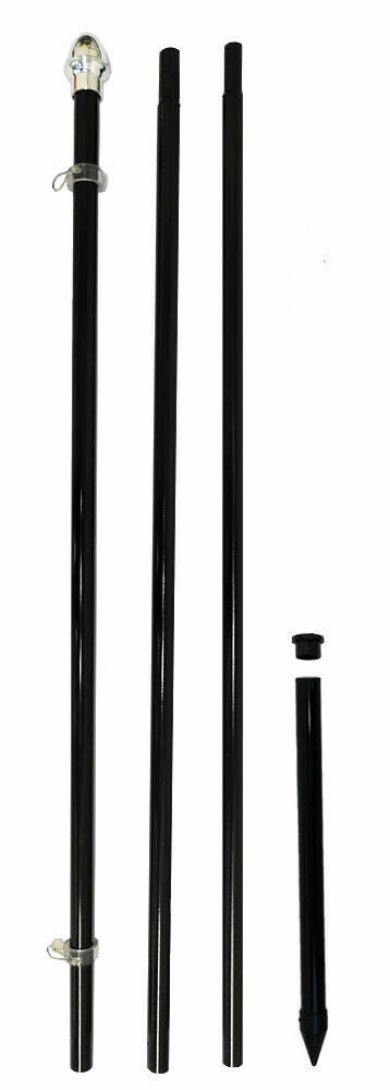 10ft Flag Pole Outdoor Aluminum In Ground Flag Pole 10' Black Flag Pole
