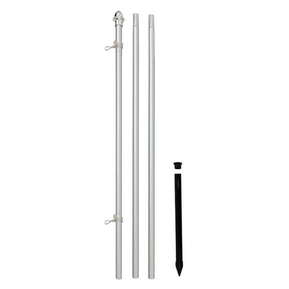10ft Flag Pole Outdoor Aluminum In Ground Flag Pole 10' Silver Flag Pole