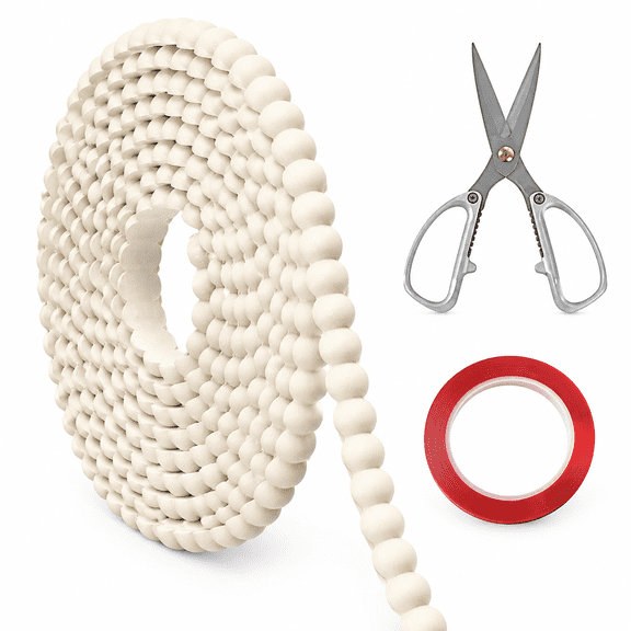 10ft Flexible Molding Trim Peel and Stick for Walls Decorative Bead DIY Wall Trim with Metal Scissors for Bathroom Mirror, Backsplash, Tile, Ceiling, Cabinet & TV Edge (10ft /8mm)