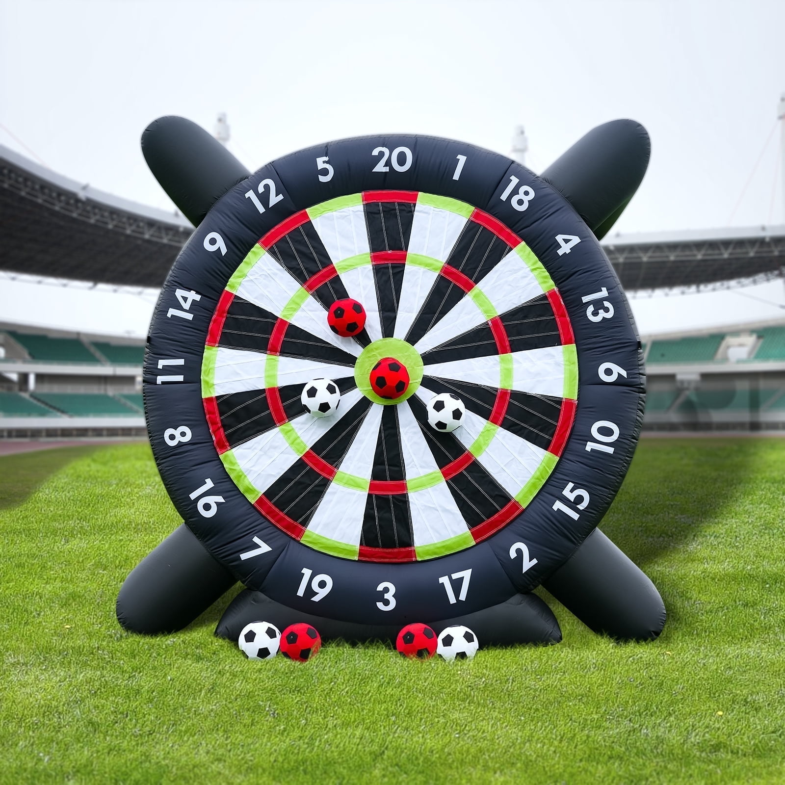 Relunch 10ft Giant Inflatable Soccer Kick Dart Board with Built-in Blower for Kids Adults Outdoor Game with 8 StickyBalls 10x10x4.6ft