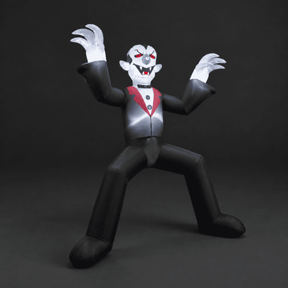 10ft Giant Sitting Vampire Inflatable with Built-in LED Lights Outdoor Yard Decoration
