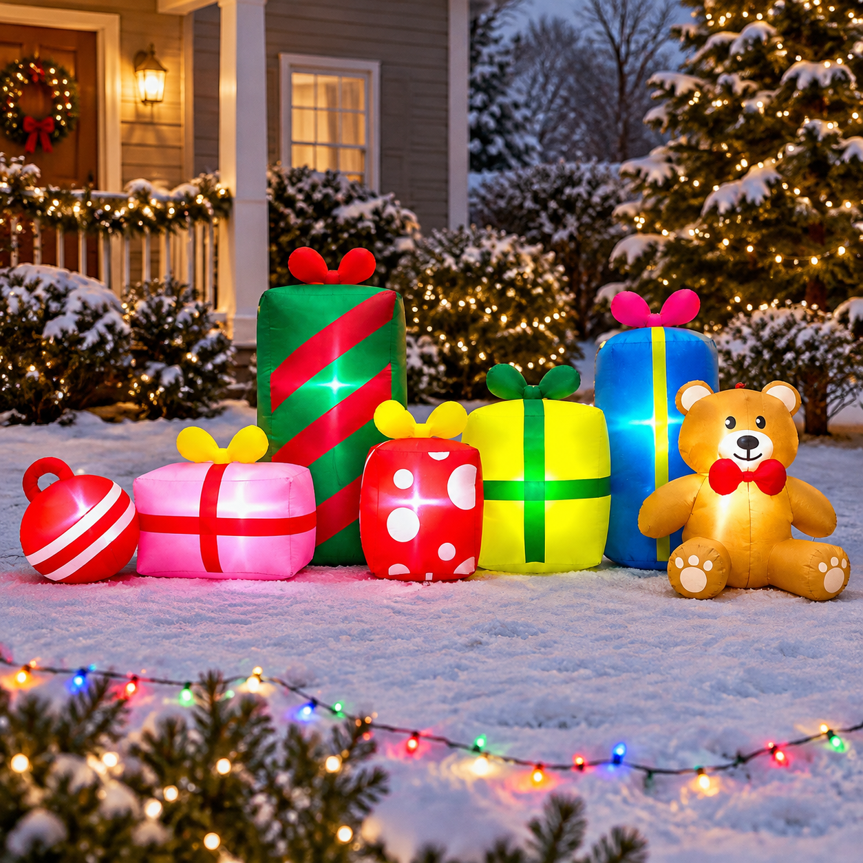 10ft Giftbox Giant Christmas Inflatable Outdoor Yard Decoration ...