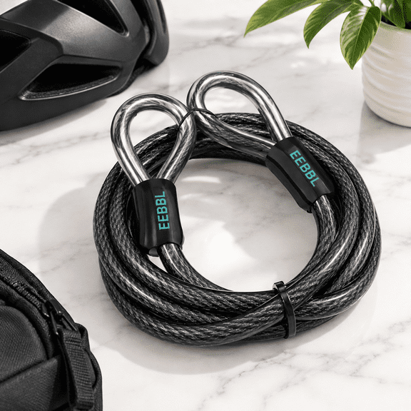 10ft Heavy Duty Braided Steel Security Cable with Double Loop Ends