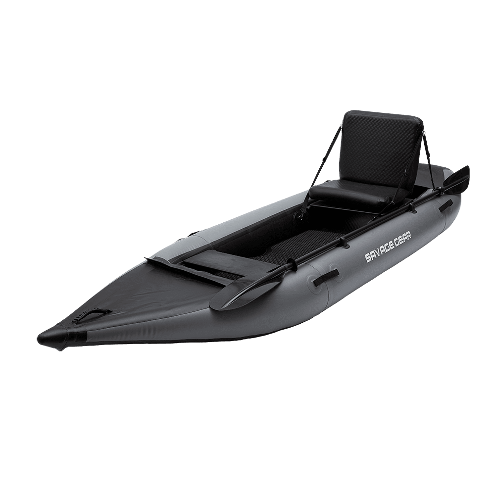 10ft Inflatable Kayak, 1-Person PVC Fishing Boat Set with Paddle, Pump - Grey