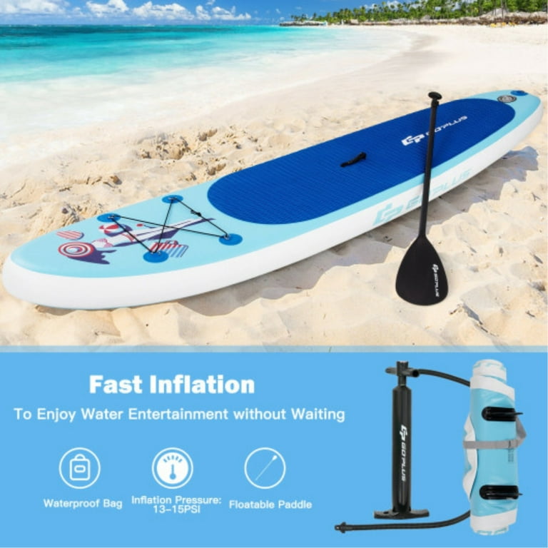 10ft Inflatable PVC Surfboard with Drop-Stitch Construction