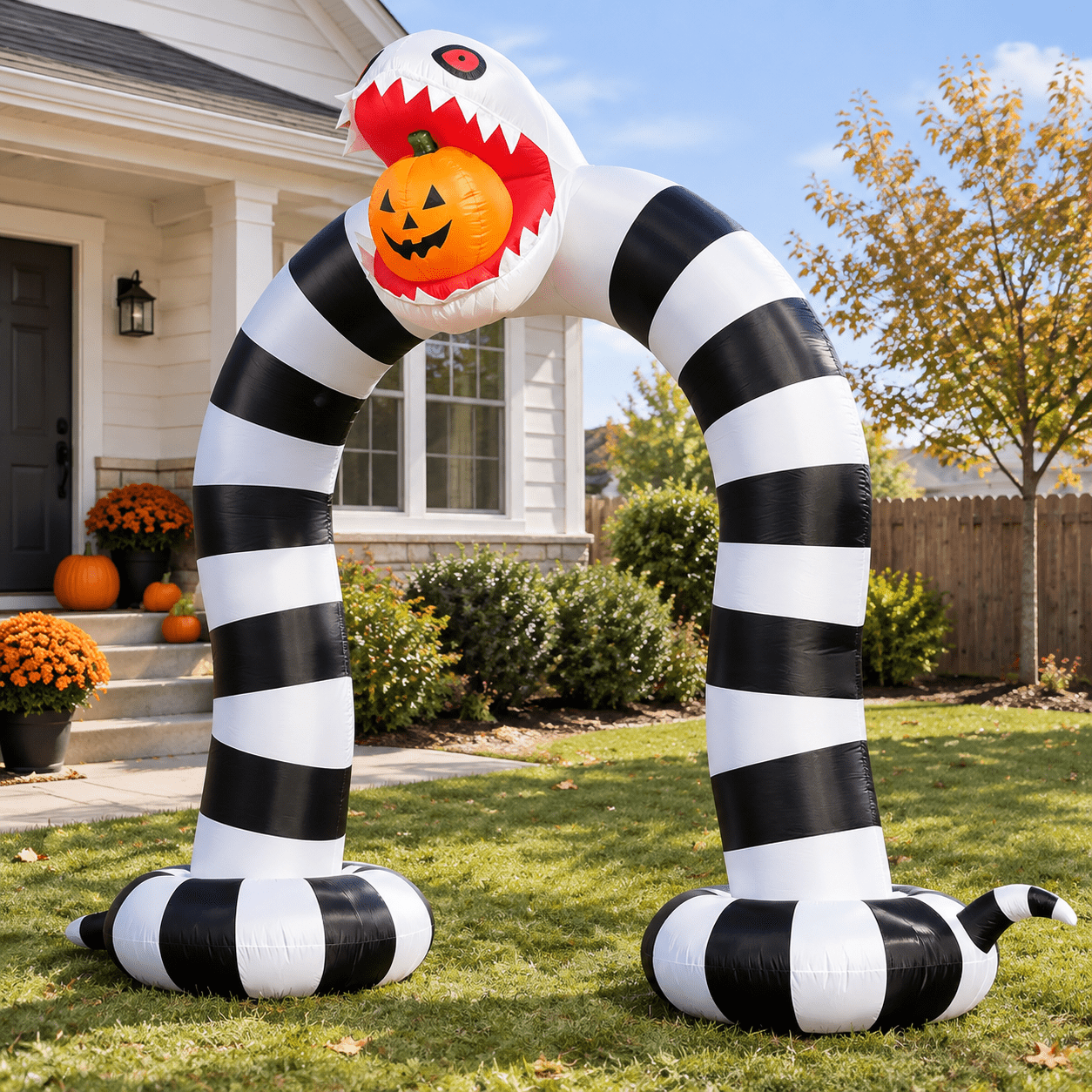 Large Sandworm 10ft Inflatable Sandworms Archway with Built-in LEDs for Outdoor Yard ...
