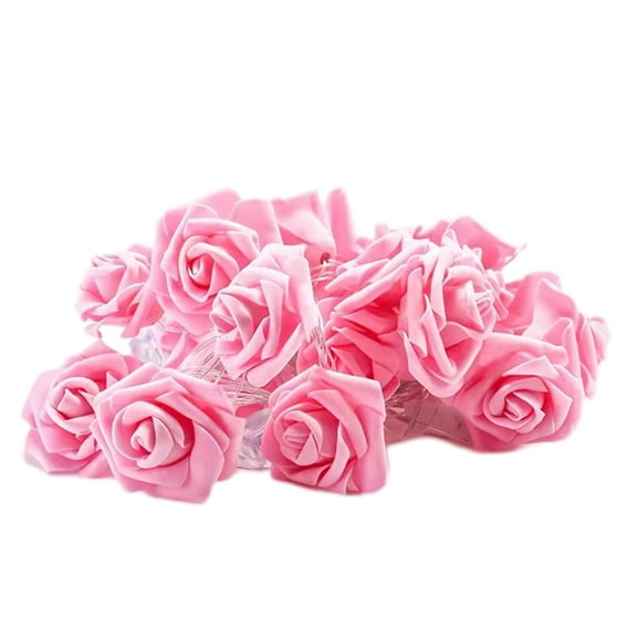 10ft LED Rose String Lights with USB Plug Romantic Pink White Rose Lights for Wedding Valentine's Day Party Room Decoration 1 Pack