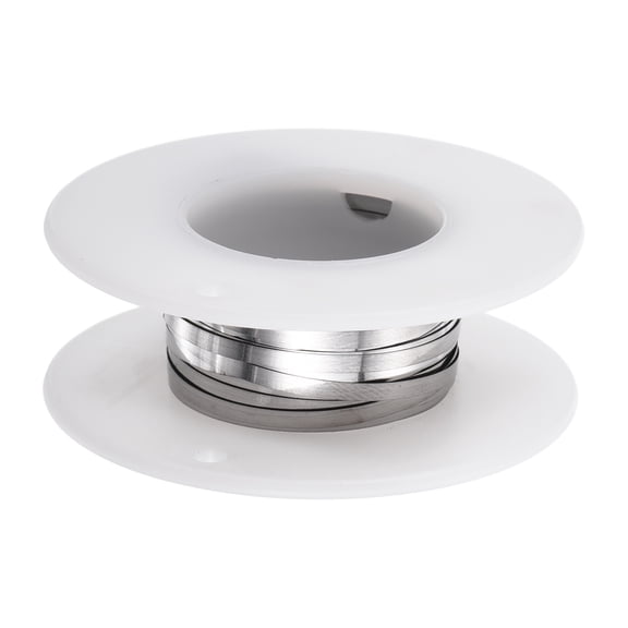 10ft Nichrome Flat Wire Ni80 Electric Resistance Wire 0.004"x0.08", Cr20Ni80 High Temp Heater Wires with White Spool for Heating Elements DIY Projects Industrial Furnace System Machine