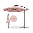 thumbnail image 1 of 10ft Offset Hanging Market Patio Umbrella w/Easy Tilt Adjustment, Polyester Shade, 8 Ribs for Backyard, Poolside, Lawn and Garden, Rose Quartz, 1 of 5