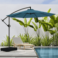 thumbnail image 1 of 10ft Offset Hanging Market Patio Umbrella with Easy Tilt Adjustment,Polyester Shade,8 Ribs for Backyard,Poolside,Lawn and Garden,Blue, 1 of 7