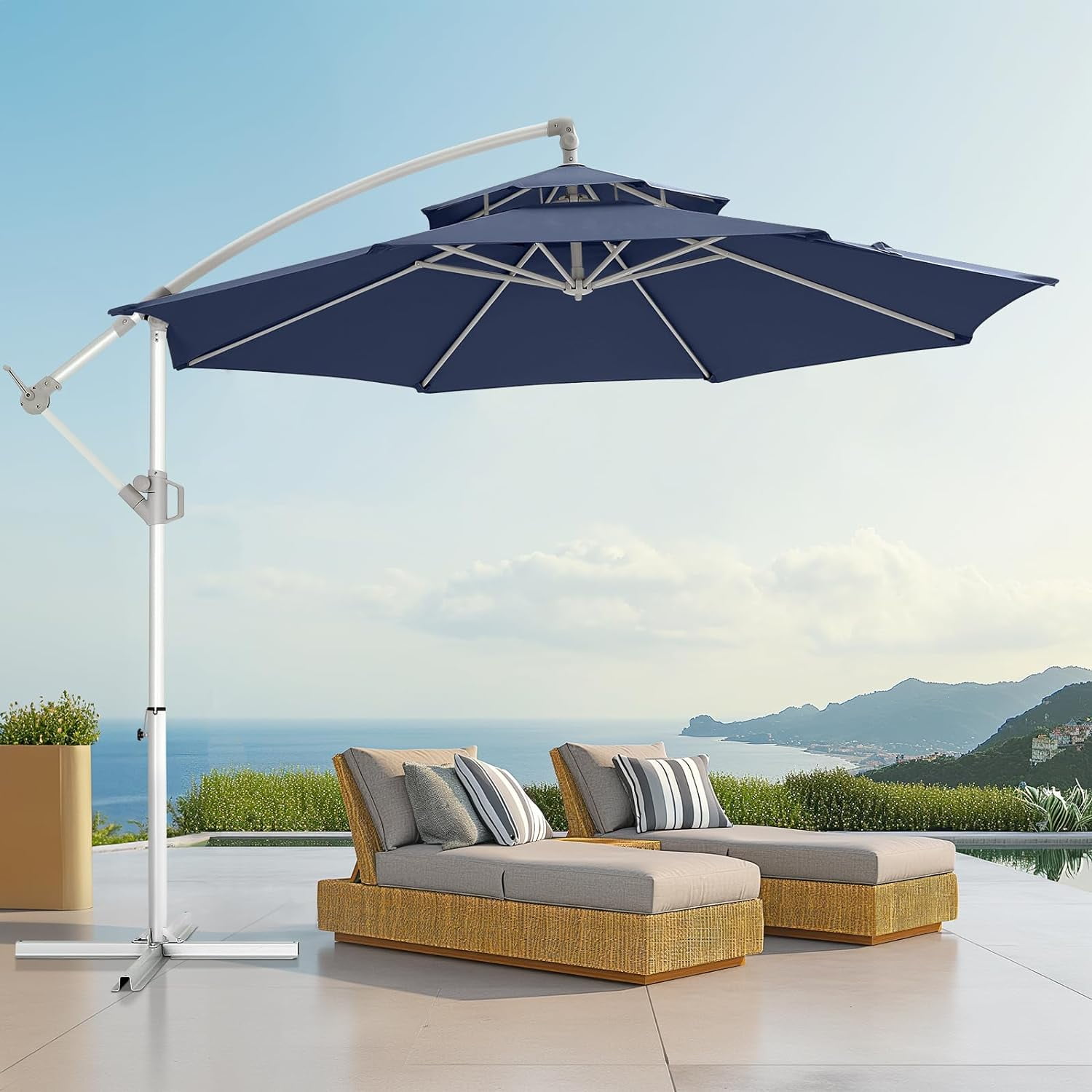 Cantilever Umbrella Argos COSIEST 10ft Offset Patio Umbrella