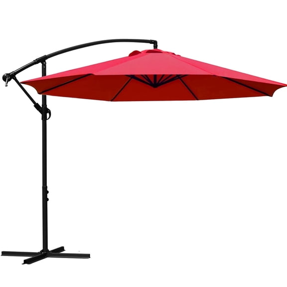 Bibana 10Ft Outdoor Adjustable Offset Cantilever Hanging Patio Umbrella