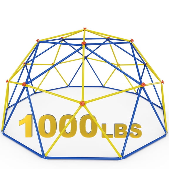 ENYOPRO 10ft Outdoor Climbing Dome, Kids Jungle Gym Dome Climber, Playground Climber for 3-10 Years Old, Climbing Toys for Outside, Rust & UV Resistant Steel Climbing Structures, Max 1000lbs, Blue