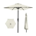 thumbnail image 1 of 10ft Outdoor Steel Polyester Market Patio Umbrella with Steel Frame, Crank and Easy Push Button for Table Compatible, Yard, Pool, Patio, Deck, Garden and Lawn, Lvory, 1 of 5