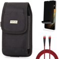 thumbnail image 1 of 10ft PD Cable & Case Belt Clip & Privacy Screen Protector for Samsung Galaxy S21 Ultra Phone - Type-C to USB-C Charger Cord & Swivel Holster & TPU Film Fingerprint Works Accessory Bundle, 1 of 17