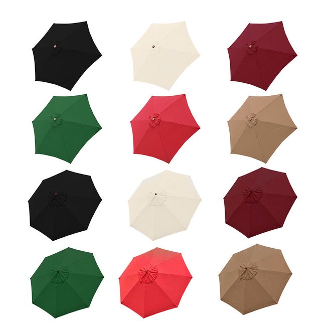 Double Sided Umbrella Replacement Canopy - 15ft Triple Parasol Cover With Anti-UV Protection