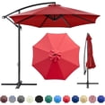 thumbnail image 1 of 10ft Patio Umbrella Replacement Canopy 8 Ribs, Waterproof & Fade Resistant Market Umbrella Cover, Thickened Polyester Fabric for Backyard, Garden and Pool (Canopy Only) (Red), 1 of 6