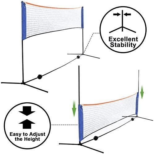 10ft Portable Badminton Net Tennis Net for Soccer, Pickleball, Kids Volleyball Indoor Adjustable Height 2.5ft to 5ft for Outdoor Court Backyard Beach Games$$Sport & Recreation Other