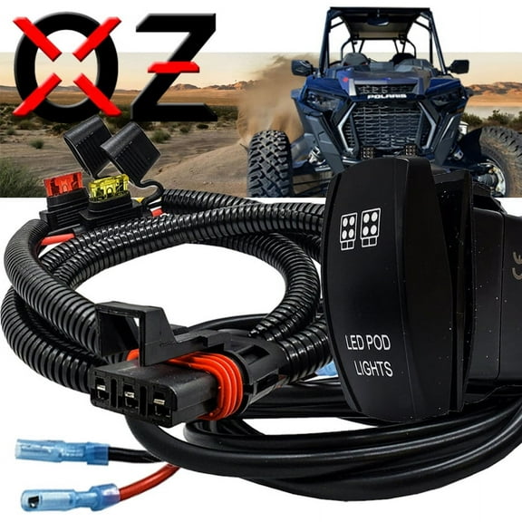 10ft. Power Bus Bar Plug Wire Harness Kit for LED Pod Lights Compatible with Pulse Power Busbar Polaris  RZR Pro Ranger Crew XP 2018-2023
