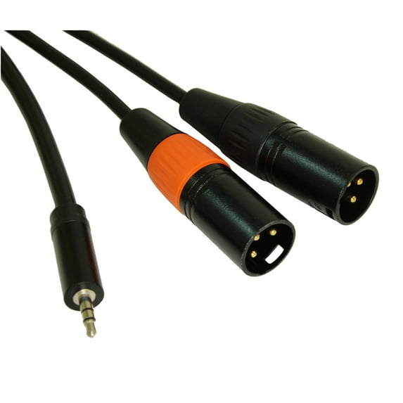 10ft Premium 3.5mm TRS Stereo Male to 2 XLR" Male Y-Breakout Cable