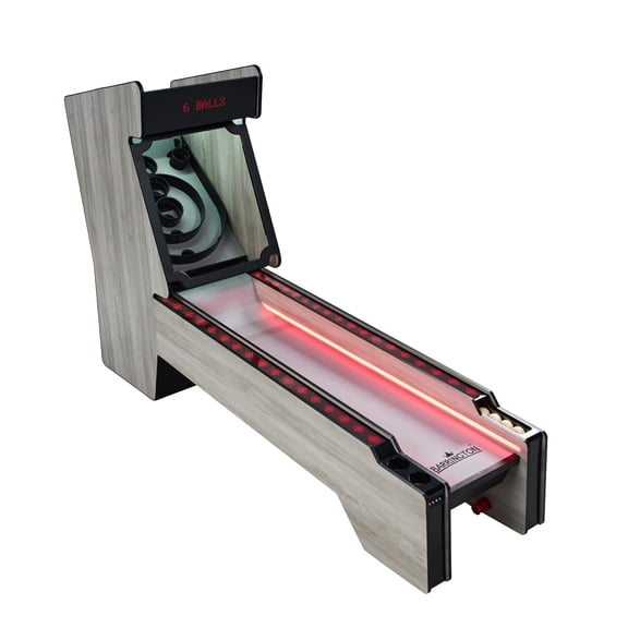 10ft Premium Roll & Score Arcade Game with LED Scoring, Color-Changing Ramp Lights, Sound Effects, Cork Ramp, Ball Return & Cup Holders by Barrington