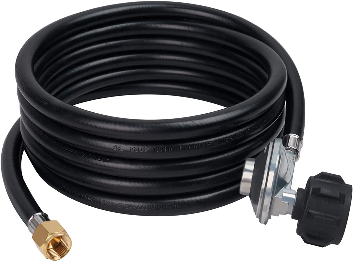 10ft Propane Hose with Regulator for Blackstone 28''/36'' Griddle, Propane Fire Pit, Gas Grill and More, 3/8 Inch Female Flare, Low Pressure