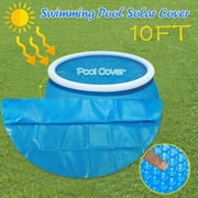 10ft Round Solar Pool Cover   Above Ground Pool Protector, Blue Vinyl Cover for 10ft Round Pools, Reduces Evaporation & Debris, Extends Swimming Season