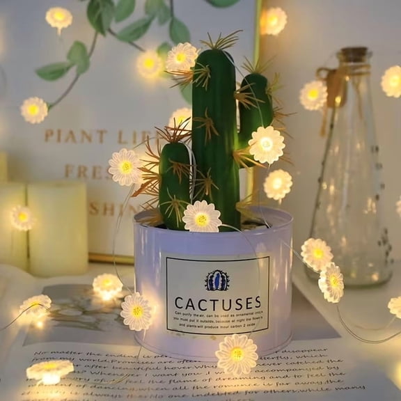 10ft Sunflower String Lights 30 LED Warm White Fairy Decor