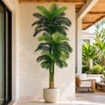 thumbnail image 1 of 10ft Tall Triple Golden Cane Palm Large Artificial Palm Tree, Faux Fake Silk Palm Plants for Outside Big House Living Room Patio Pool Home Office Living Room Yard 1 Pack, 1 of 7