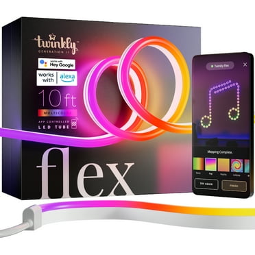 10ft Twinkly Flex Neon LED Strip Lights, RGB, App-Controlled, 16 Million Colors, Indoor Decor