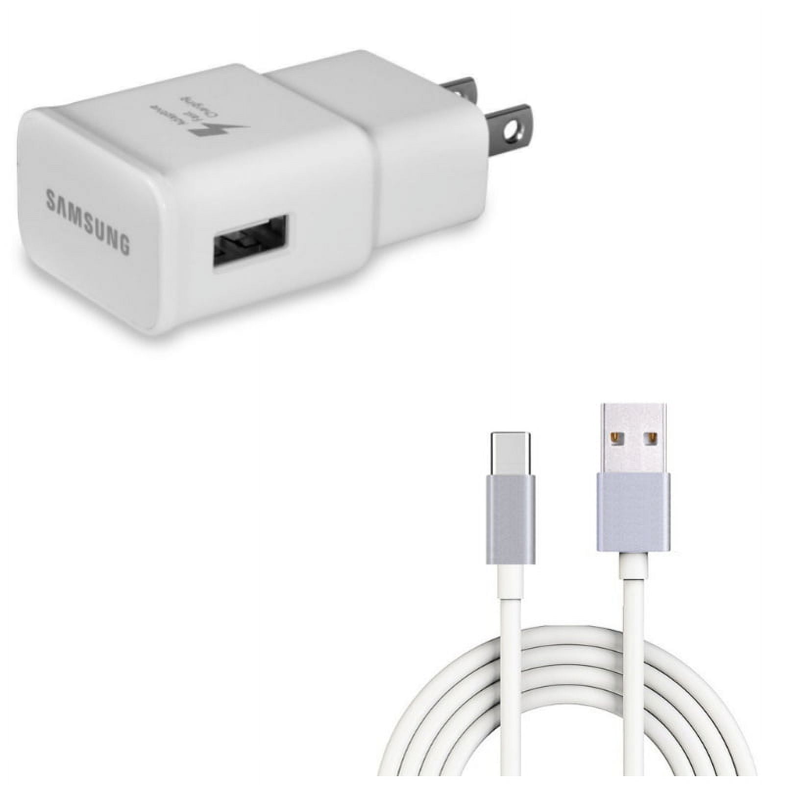 10ft USB-C Cable & OEM Home Wall Charger for Samsung Galaxy S24/S23/S22/S21/S20/Plus/Ultra/FE - Type-C Charger Cord + Adaptive Fast Combo