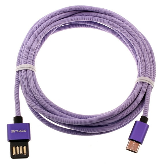 10ft USB-C Cable for TCL ION X - Purple Extra Long Fast Charger Power Cord Type-C Sync  TCL ION X